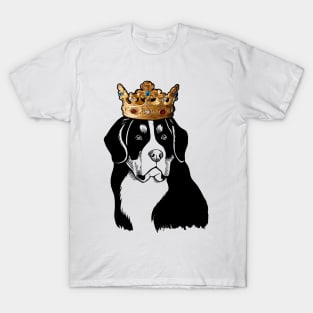 Bernese Mountain Dog King Queen Wearing Crown T-Shirt